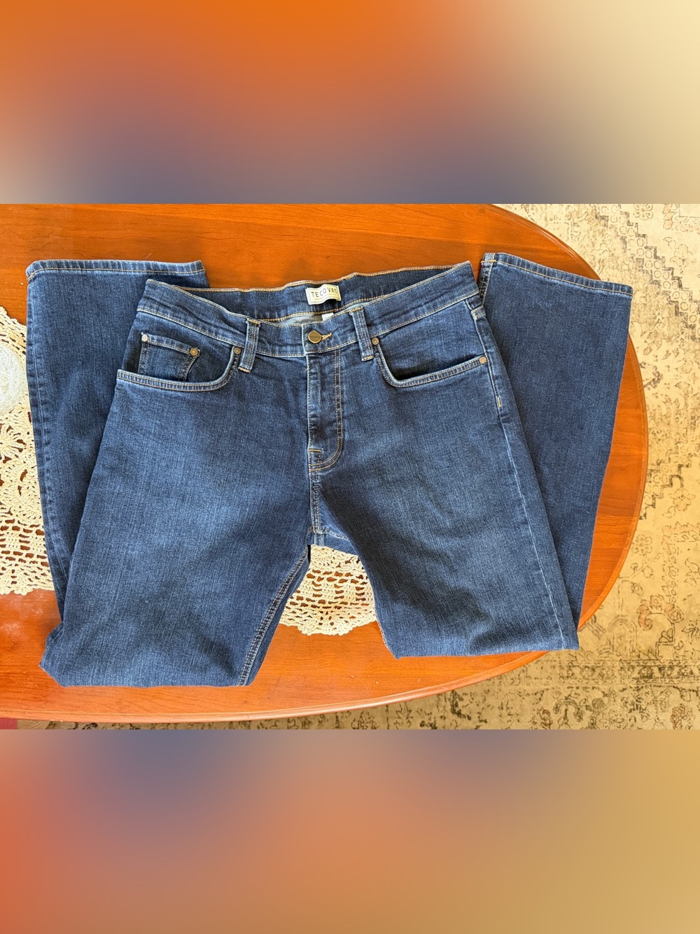 Tecovas Women's Straight Leg Jeans in Indigo Blue